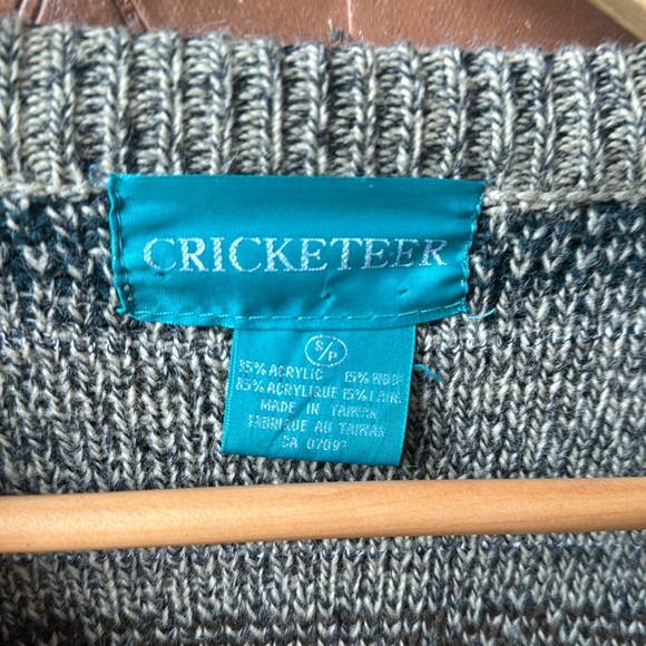 Vintage Striped Knit Crewneck / 90s / Small / 15% Wool / Cricketeer - Picture 5 of 6